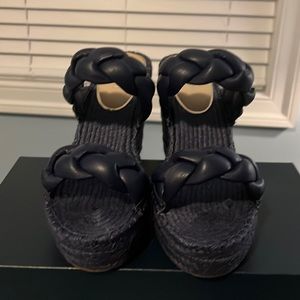 Brand new navy blue Olivia Braided Wedge Espadrille Sandal